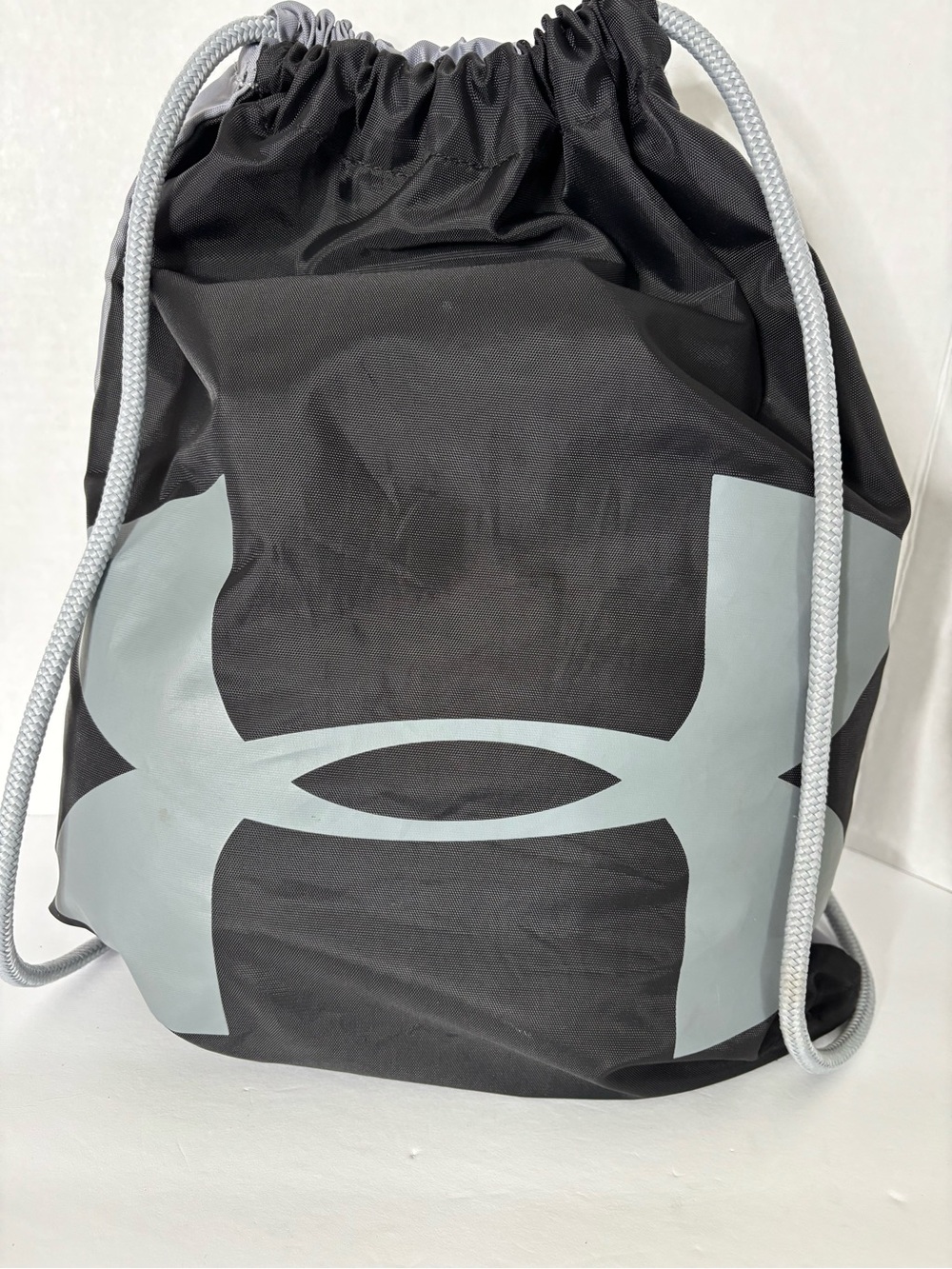 Under Armour Black & Light Gray Logo Drawstring Gym Sack